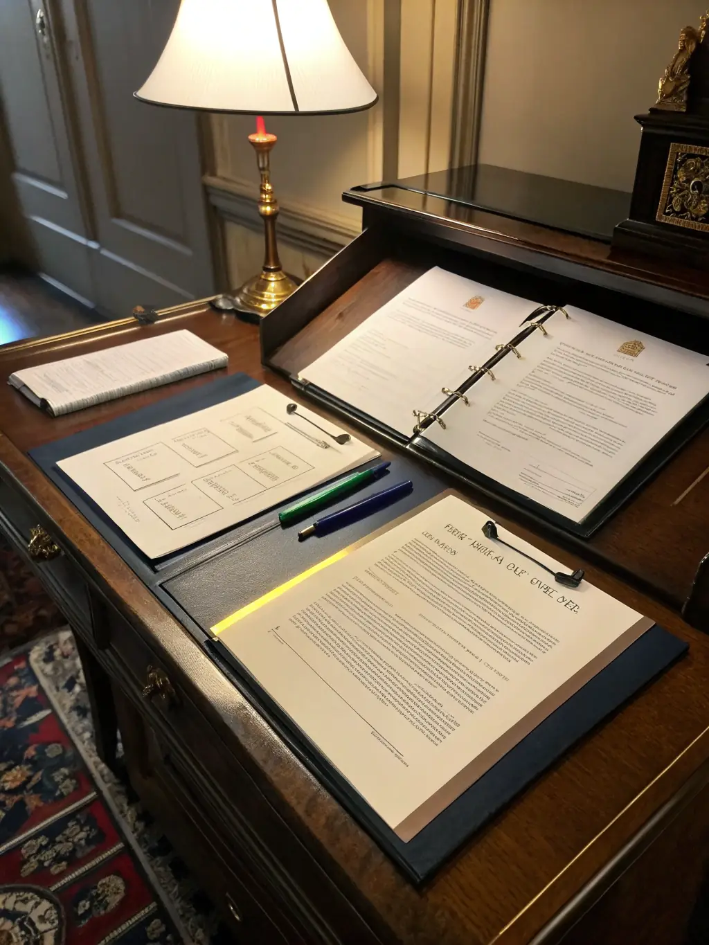 A stack of neatly organized paperwork and documents, symbolizing Ontrack Logistics' efficient paperwork handling service.