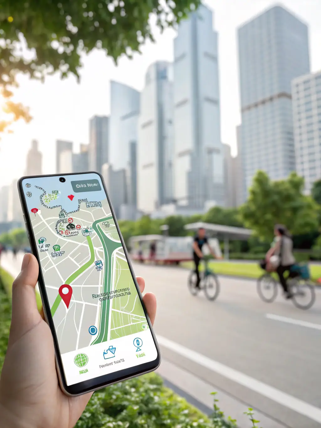 A map interface displaying an optimized route with real-time traffic updates, representing Ontrack Logistics' route planning service.